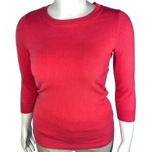 New York & Company Sweater Womens M Crew Neck 3/4 Sleeve Tunic Length